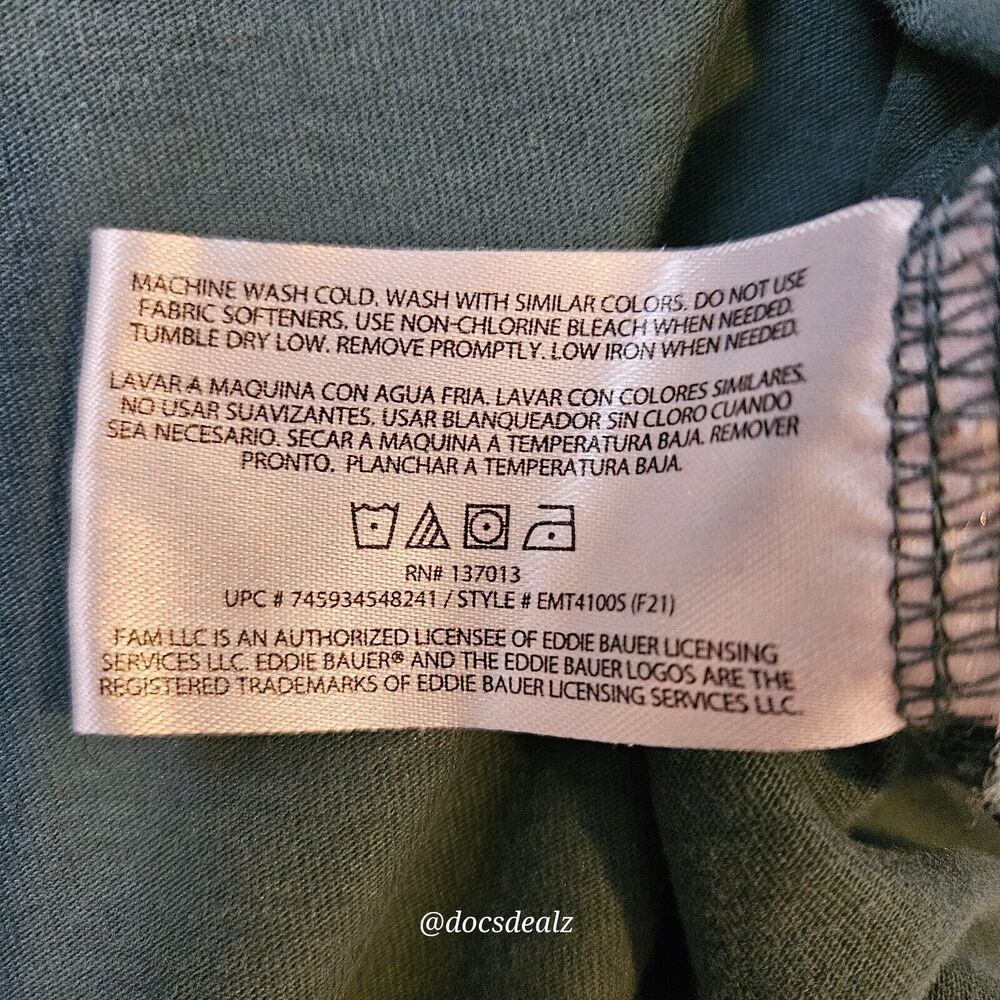 Eddie Bauer Green Long-Sleeve Tee Men's Medium - Picture 6 of 7